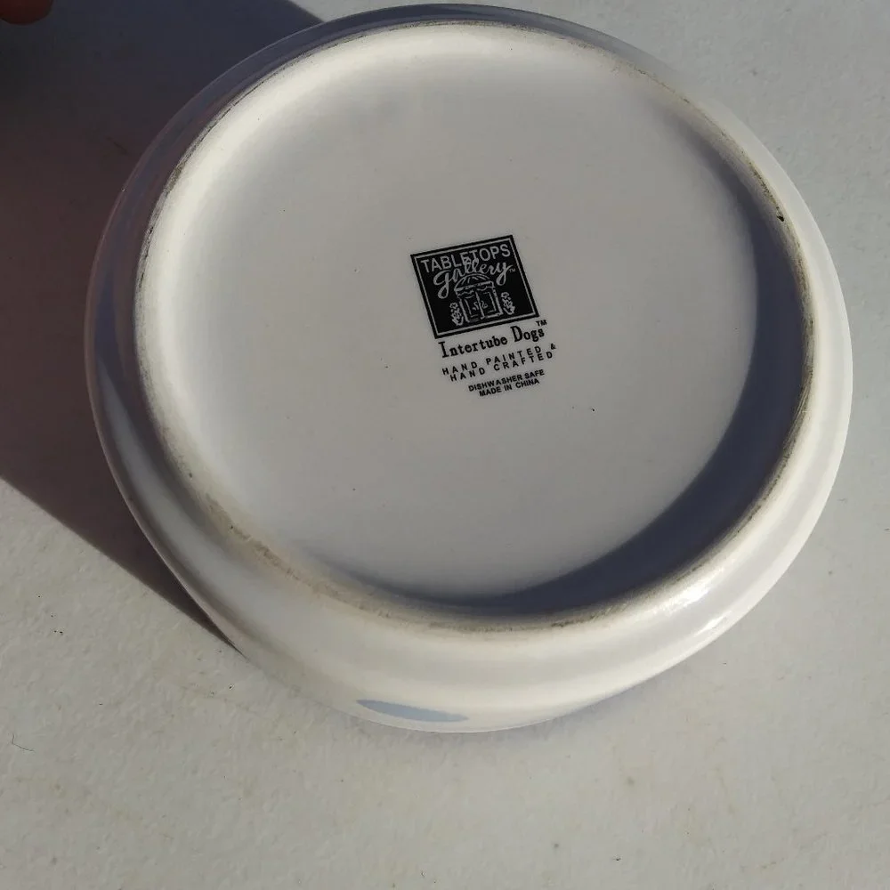 Dog Bowl Intertube Dogs Hand Painted & Crafted Dishwasher Safe Tabletops Gallery